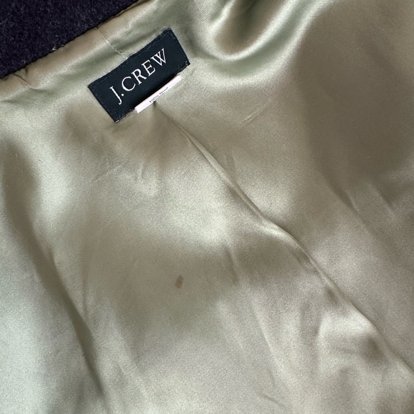 J Crew 100% Wool Double Breasted Fitted Carcoat Charcoal Warm Four Pockets Sz 8 - Picture 9 of 12